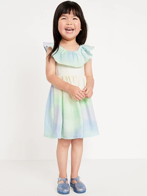 Sleeveless Ruffled Fit and Flare Dress for Toddler Girls