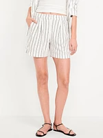 Extra High-Waisted Linen-Blend Taylor Trouser Shorts -- 5-inch inseam