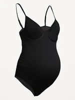 Maillot de bain une-pièce à balconnet en tissu texturé de maternité