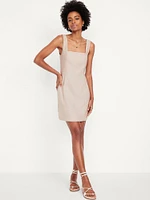 Linen-Blend Mini Dress