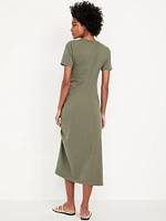 Ruched Midi T-Shirt Dress