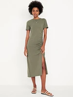Ruched Midi T-Shirt Dress