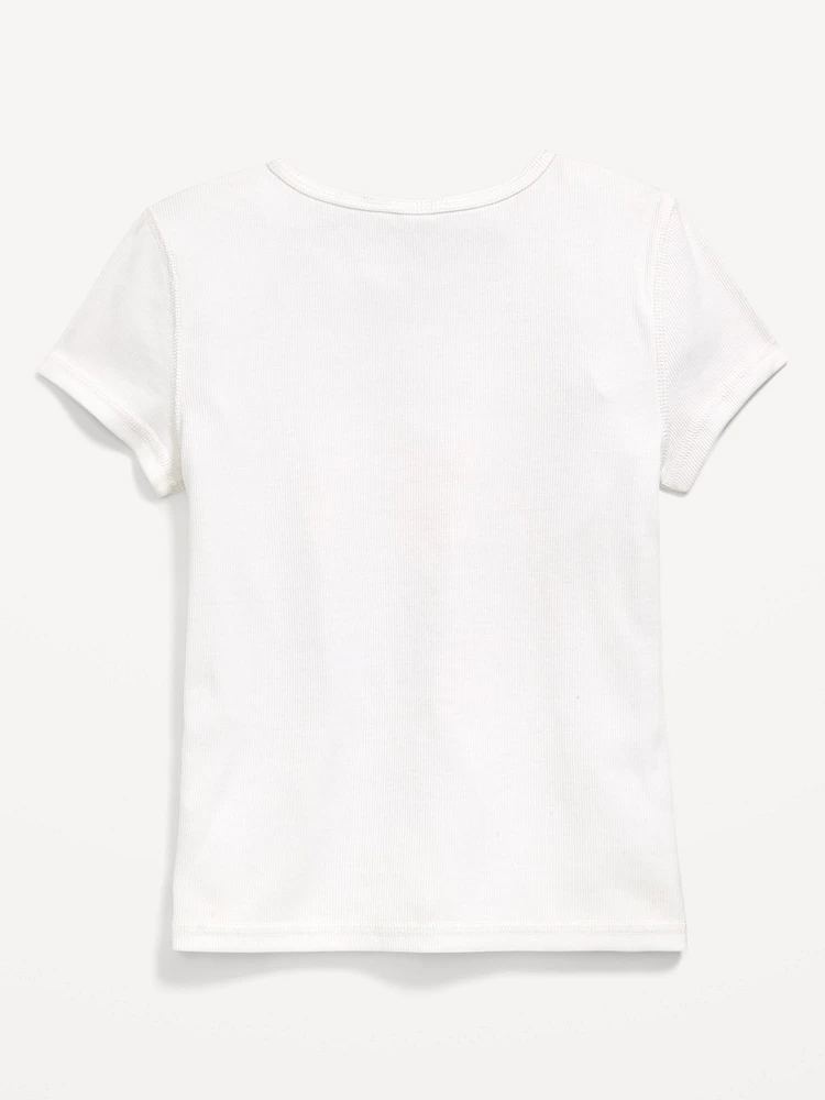 Disney© Stitch & Angel Ribbed Graphic T-Shirt for Girls