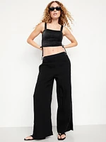 Ruched Longline Shine Swim Top