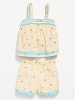 Top and Shorts Set for Toddler Girls
