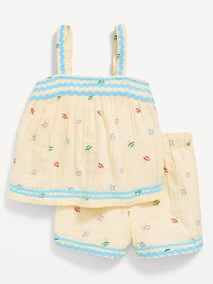 Top and Shorts Set for Toddler Girls