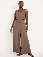 Waist-Defined Halter Jumpsuit