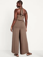 Waist-Defined Halter Jumpsuit