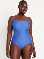 Matte Cutout Back One-Piece Swimsuit