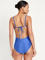 Matte Cutout Back One-Piece Swimsuit