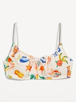 Matte Ruched Bikini Swim Top