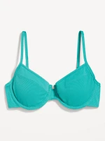 Textured Underwire Balconette Swim Top