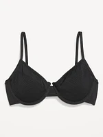 Textured Underwire Balconette Swim Top