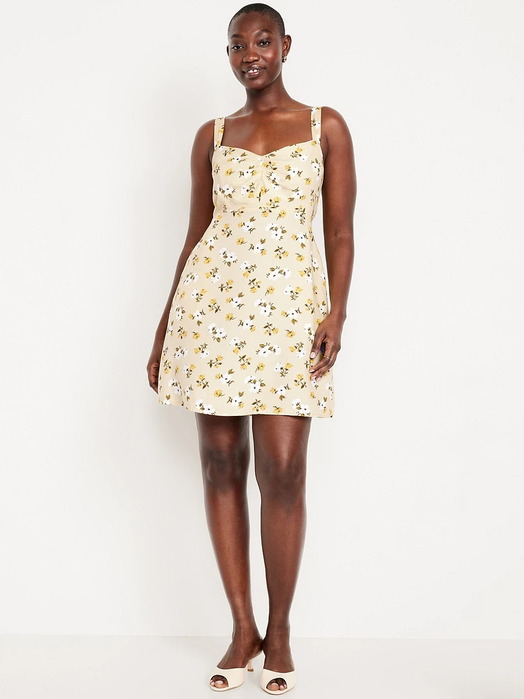 Fit & Flare Crepe Mini Dress