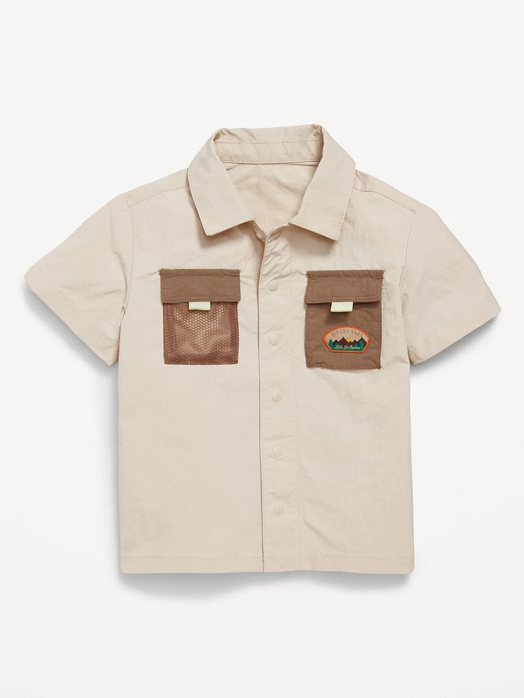 Short-Sleeve Ripstop Pocket Shirt for Toddler Boys