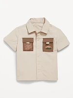 Short-Sleeve Ripstop Pocket Shirt for Toddler Boys