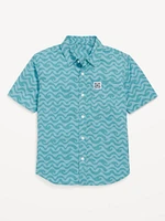 Printed Short-Sleeve Poplin Pocket Shirt for Boys
