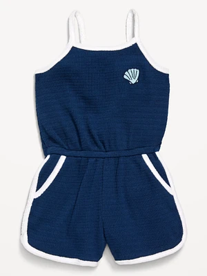 Sleeveless Textured-Knit Romper for Toddler Girls