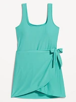 Matte Side-Tie Swim Dress