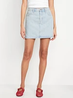 Mid-Rise Wow Jean Mini Skirt