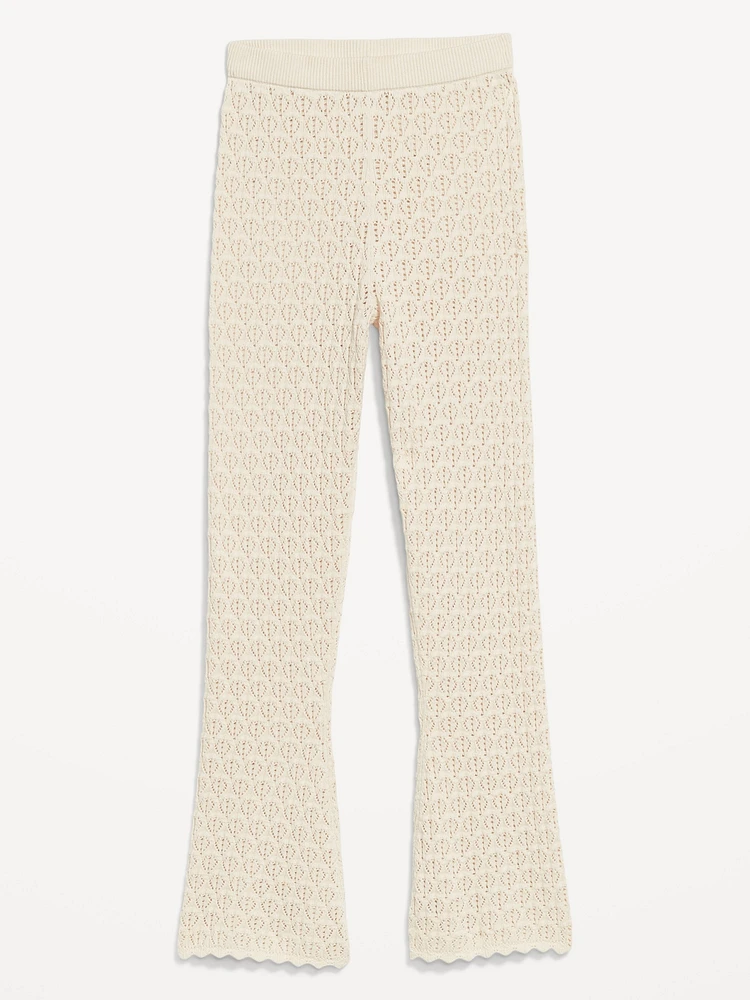 High-Waisted Crochet Flare Pants