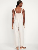 Button-Front Cami Jumpsuit