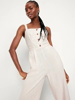 Button-Front Cami Jumpsuit