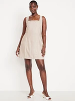 Linen-Blend Mini Dress