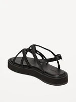 Braided Strap Platform Sandals for Women