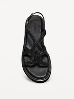 Braided Strap Platform Sandals for Women