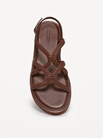 Braided Strap Platform Sandals for Women