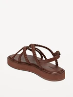 Braided Strap Platform Sandals for Women