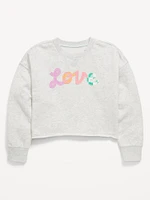 Printed Cropped French-Terry Sweatshirt for Girls