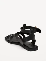 Faux-Leather Gladiator Sandals for Women