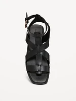 Faux-Leather Gladiator Sandals for Women