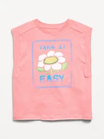 Sleeveless Muscle Graphic T-Shirt for Girls