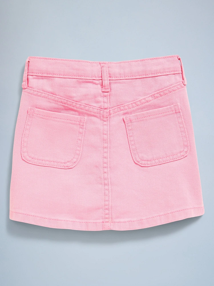 High-Waisted Button-Front Skirt for Toddler Girls