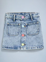 High-Waisted Button-Front Skirt for Toddler Girls