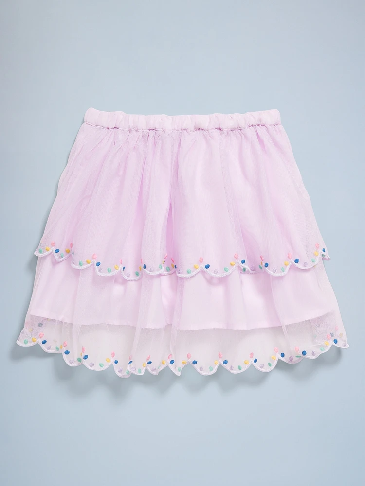 Birthday Tiered Tulle Skirt for Toddler Girls
