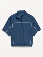 Short-Sleeve Nylon Half-Zip Top