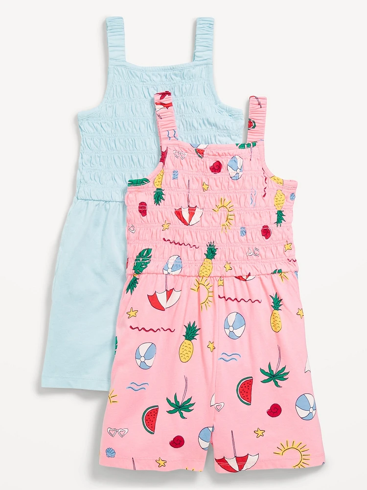 2-Pack Sleeveless Smocked Romper for Girls