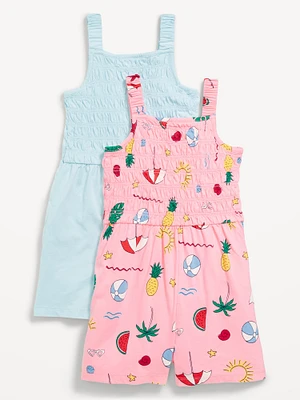2-Pack Sleeveless Smocked Romper for Girls