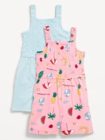 2-Pack Sleeveless Smocked Romper for Girls