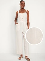 Button-Front Cami Jumpsuit