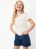 High-Waisted Jean Shorts for Girls