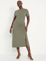 Ruched Midi T-Shirt Dress
