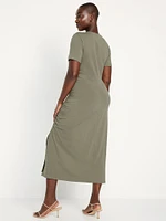 Ruched Midi T-Shirt Dress