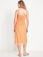 Fit & Flare Eyelet Midi Dress