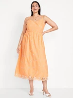 Fit & Flare Eyelet Midi Dress