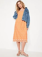 Fit & Flare Eyelet Midi Dress